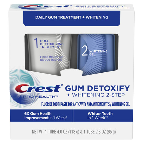 Crest Pro-Health Gum Detoxify + Whitening Two- Step Toothpaste, 4.0 oz and 2.3 oz