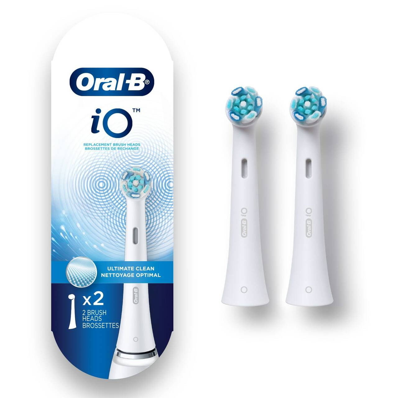 Oral-B iO Ultimate Clean Replacement Brush Heads, 2-Count