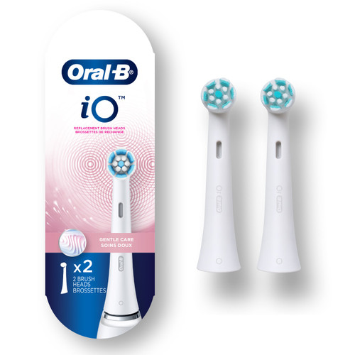 Oral-B iO Gentle Care Replacement Brush Heads, 2-Count, White