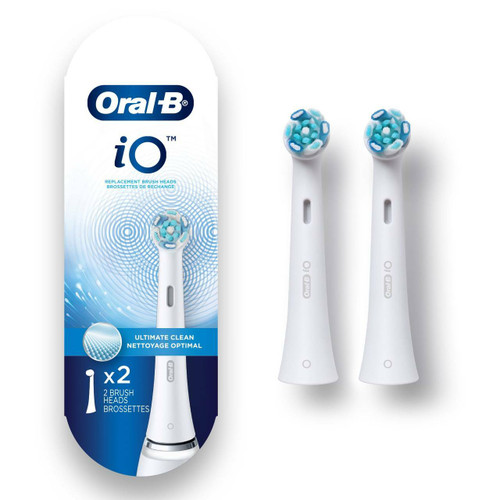 Oral-B iO Ultimate Clean Replacement Brush Heads, 2-Count, White Bundle