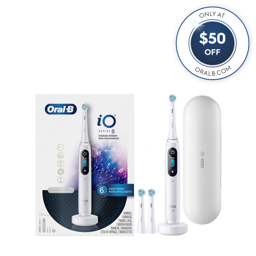 Oral-B iO Series 8 Electric Toothbrush, White Alabaster