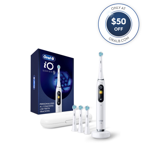 iO Series 9 Rechargeable Electric Toothbrush, White Alabaster