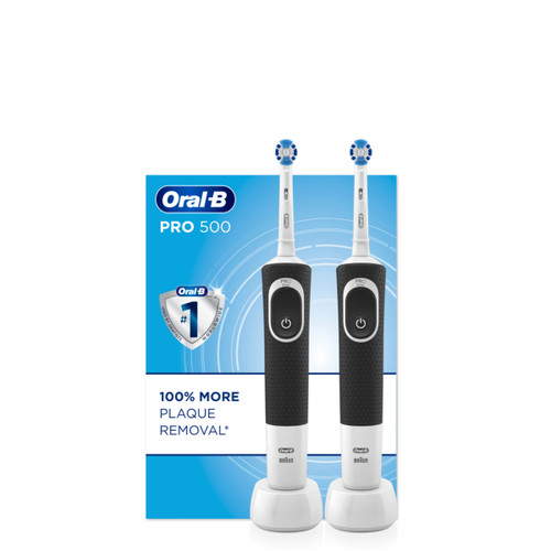 Oral-B Pro 500 Rechargeable Electric Toothbrush Twin Pack